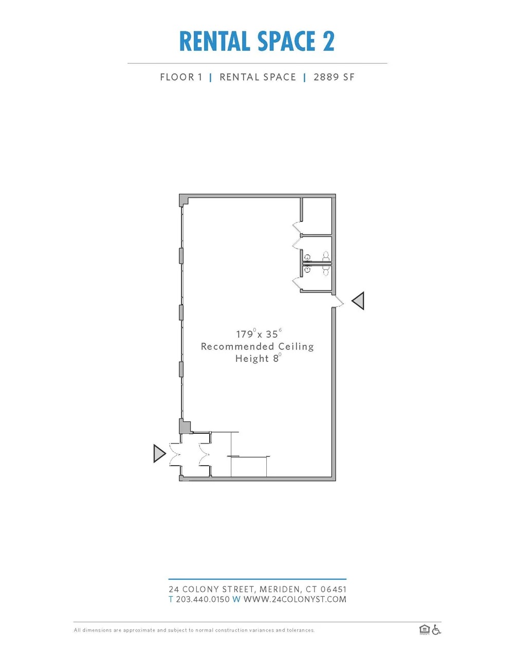 24 Colony on Church, Rental Space 2 floor plan, Floor 1, 2,889 square feet